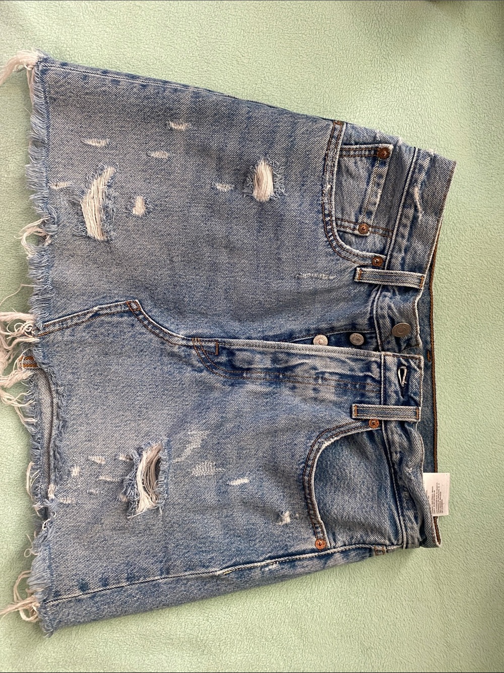 Distressed Light Blue Denim Shirt - Levi’s 27